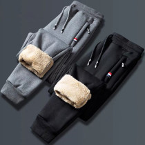 Lamb Suede Pants Mens Pants Winter Big Code Mens Wool Thickened Warm Beam Footed Pants Men Sports Casual Long Pants