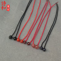 Mini Natural Crystal Pearl Earline Red Agate Strawberry Crystal Zhu Sand Anti-Allergy Ear Rope Student Trinket