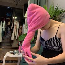 2021 New Japanese double-layer dry hair hat women quick-drying super absorbent hair hair towel shower cap headscarf