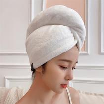 Japanese double-layer thick white dry hair cap turban super absorbent quick-drying shower cap long hair female hair dry hair towel