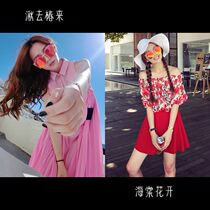 gm sunglasses 2022 new star sunglasses female classic big v sunglasses deborah van ice rink