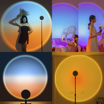 Sunset light desktop sunset light night light photo ins net red astronaut atmosphere landing sunset light