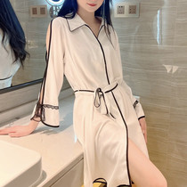 Sleeping Dress Woman 2022 New Spring Autumn Ice Silk Sexy Lace Florian Lace Silk Pyjamas Womens Summer Home Clothing Online Red