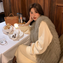 Jiajia fur 2021 new fox fur vest female fashion real fur slim vest fur