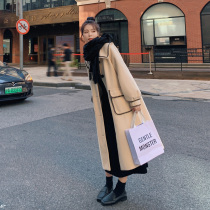 Woolen coat womens 2021 Winter new medium-length thick Korean version loose slim small woolen coat