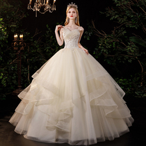 Main wedding dress 2021 new bridal bra sling temperament princess style French simple atmosphere go out light gauze summer