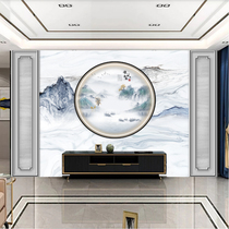 New Chinese Landscape Wood And Wood Fiberboard 2022 New Modern TV Background Wall Solid Tea Room Decorative Wall Panel