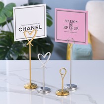 Stainless steel seat card table card holder hotel wedding table card holder banquet table restaurant dish card Love Card clip
