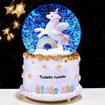 Crystal Ball Music Box Glass Music Box Carousel Little Girl Childrens Birthday Gifts Dream ornaments Girls