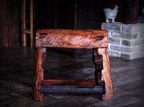 Century-old iron wood weathered material horse stool handmade mortise and tenon old wood flower decoration ornaments (Mu Yi hand-made)