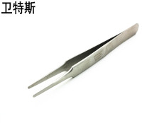 ST-13 flat round head high elastic fine precision stainless steel tweezers anti-magnetic acid flat head tweezers