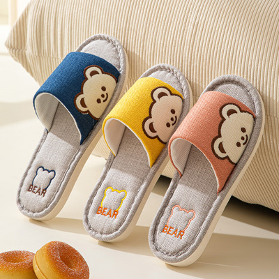 taobao agent Liney slippers Female home room indoor spring and autumn couples cotton and linen floor cloth slippers home men's summer