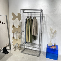 Clothes shelves clothing store display racks floor shelves mens and womens display metal household coat rack hangers Silver