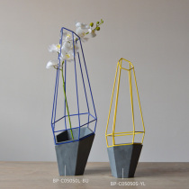 Creative modeling geometric flower cement gray iron floor ornaments high 65cm80 modern style craft jewelry