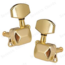 Guitar accessories wood folk song semi-closed guitar string button string button twist quasi knob upper string curler big square Hand gold