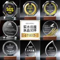 Creative Crystal Trophy Customized Competition Anniversary Crystal Medal Souvenir Licensee