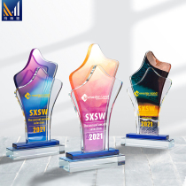 2021 New Crystal Trophy Customized Creative Medals Memorabilia Childrens lettering Glass Trophy Licensee