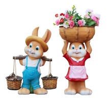 Outdoor sketch sculpture cartoon kindergarten garden landscape garden decoration courtyard rabbit flower pot ornament