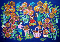  Sunflower 52x76cm Foreign affairs foreign guests diplomatic gifts gifts old foreign friends Huxian Farmers  paintings