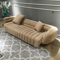 Nordic post-modern light luxury velvet fabric multi-person luxury high-end clubhouse living room model room personalized creative sofa