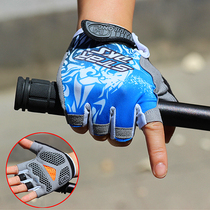 Riding gloves Half finger mountain bike short finger non-slip summer mens and womens thin breathable silicone shock absorption cycling equipment