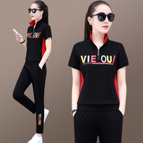 Tide Card CVY Sports Suit Women 2022 Summer New Short running Ocean Gas Aging Leisure Short Sleeves Two Sets
