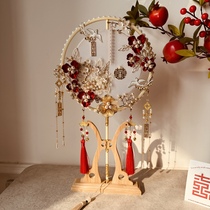 Diy fan material package bride married handmade new Chinese wedding ceremony handheld Xiuhe fan fan small red book
