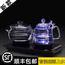 Fully automatic bottom water kettle water Electric kettle bubble teapot glass pumping with lamp tea set water purifier