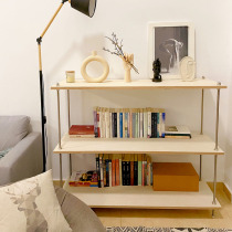 Day-Style Iron Art Shelf Floor Multilayer Bookshelves Living-room Containing Storage Shelf Room Disposal Cabinet Bookcase Solid Wood