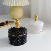 ins embossed crystal diamond storage cans jewelry jars candy storage jars scented candles black and white Roman ornaments