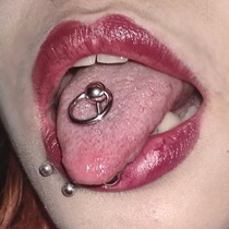 Satans child titanium steel tongue nail European and American circle tongue ring tongue nail hypoallergenic