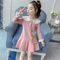 Girl Spring Dress Dress Dress 2022 New Korean Version Fashion Children Princess Dresses Baby Girl Long Sleeve Sweatshirt Dress Foreign Dress