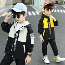 Light luxury CVY boy jacket autumn 2021 new boy fashion Western style hooded cardigan Korean jacket tide