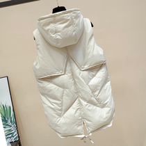 Tide brand down cotton vest female long 2021 autumn and winter New Korean loose padded vest jacket