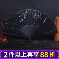 Fan folding fan Chinese style ancient style female Japanese small retro cloth summer dance dance folding classical costume tassel