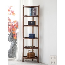 Brief arrival of new Chinese bookcase solid wood shelve bookcase against wall bou ancient frame meditation black walnuts tripod