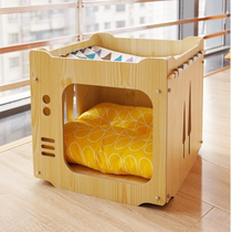 Pet Cat House Cat Villa Wooden Building Wooden Building Wood Building small Tent Bed Small Wooden House All Season Universal