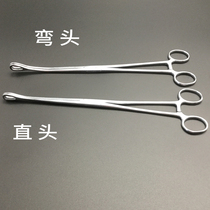 Medical pliers tweezers Sponge pliers Stainless steel oval pliers clamp straight head cupping round pliers Ring pliers toothed Nie 25cm