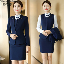 Flight attendant uniform high-end professional attire vest set female hotel front desk attendant tooling dress property overalls