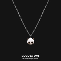 COCO original panda titanium steel does not fade hip hop punk soil cool couple necklace Joker simple nk chain wear