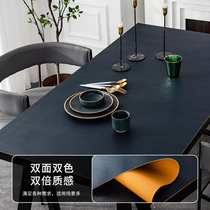 Double-sided leather tablecloth premium ins waterproof and oil-proof disposable rectangular black tea table tablecloth table mat style