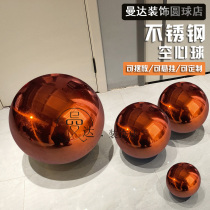 Orange Reflective Hollow Ball Merchant City Shop Window Storefront Ceiling Color Stainless Steel Ball mirror Decorative Ball metal Ball