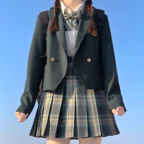 JK uniform suit Autumn and winter goldfish Ji grid skirt Japanese suit college style spring suit jacket womens full set genuine