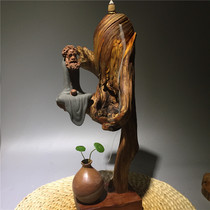 Lonely product Taihang cliff root carving back incense burner ornaments sinking material with shaped dead wood handmade home hotel decorations