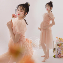 21 new photo studio pregnant women Photo big belly photo clothing French princess style fairy organza dress rental
