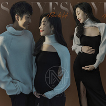 827 new pregnant women Photo clothing studio couples fashion knitted set couple photo art clothes rental