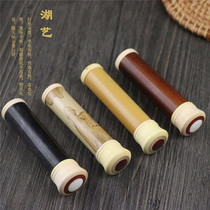 Huyi new jade and bamboo inlaid flower horn screw mouth sachet tobacco tube toothpick tube pure hand polished
