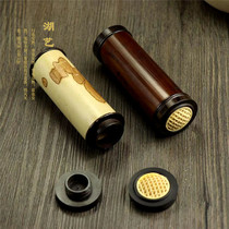 Natural purple bamboo plum deer bamboo bell insect with fine carving yellow sandfly insect tube Yellow sandfly insect called tank core bamboo sandfly
