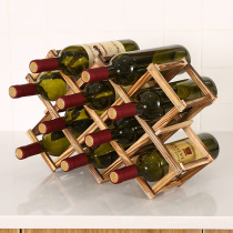 Solid wood red wine rack pine wood wine shelf creative folding wood wine rack ornaments multi-bottle ornaments
