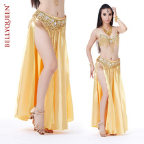  Belly dance skirt Skirt Indian dance costume suit Performance costume Accessories Special offer double split satin skirt